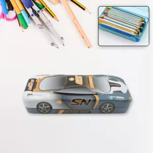 Durable Car Shape Metal Compass Box Perfect Pencil Case for Kids