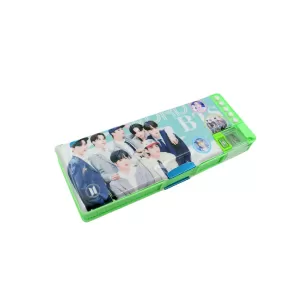 Cartoon Printed Pencil Case with 2 Compartments Multipurpose Compass Box for School Ideal Birthday Gift  Suitable for Girls and Boys