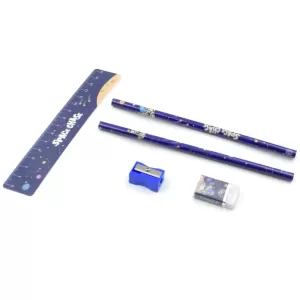 Mix Design Cartoon Wooden Pencil Set  5 in 1 Stationery Set for School Kids