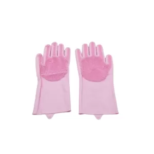 Buy Dishwashing Gloves with Scrubber  Silicone Cleaning Reusable Scrub Glove