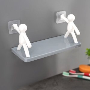 Adhesive Cute Floating Shelves Wall Shelf Human Figurine