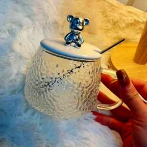 Premium Ceramic Coffee Mug with Lid & Spoon Luxury Quality Cup