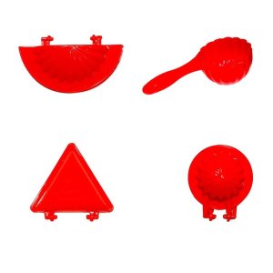 Red Kitchen Tool Mould Dough Press Set of 4 Pieces