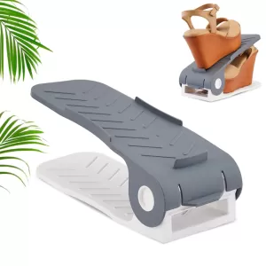 Adjustable Plastic Shoe Organizers  Space Saving Rack Holder