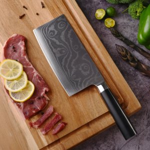 Stainless Steel Damascus Cleaver Knife 12 Inch