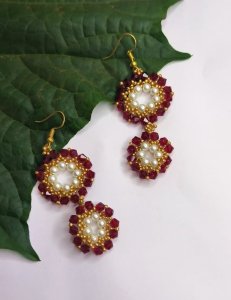 Handmade Elegant Dangle & Light Weight Beaded Earrings
