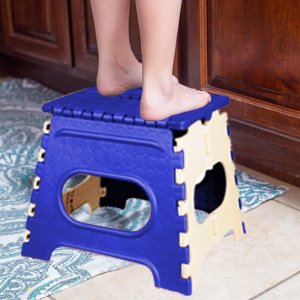 12 Inch Plastic Folding Step Stool with Handle