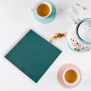 Durable Square Tea Coasters Dining Table Decor 4Pcs