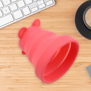 Reusable Folding Silicone Tumbler Travel Cup with Lid