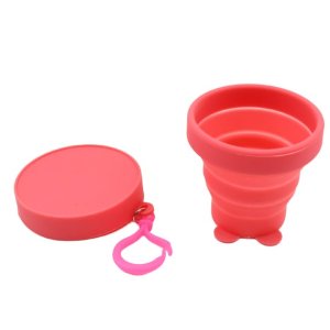 Reusable Folding Silicone Tumbler Travel Cup with Lid