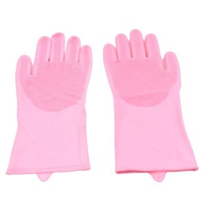 Silicone Dishwashing Gloves with Scrubber