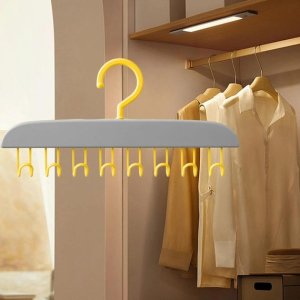 360 Degree Rotatable Plastic Organizer Hanger with 8 Hooks