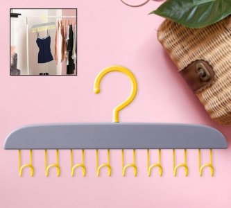 360 Degree Rotatable Plastic Organizer Hanger with 8 Hooks