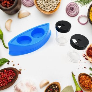 Boat Shaped Salt & Pepper Shakers with Stand