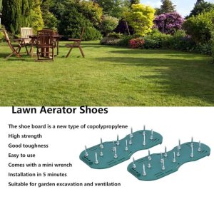 Lawn Aerator Sandals Green Spiked Shoes for Yard & Garden