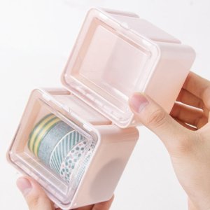 Tape Storage Box Durable Plastic Transparent Lid