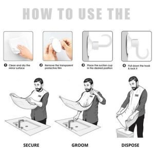 Black Beard Apron Hair Clippings Catcher