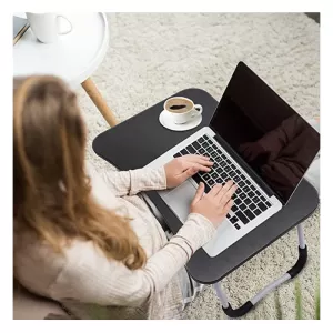 Foldable Laptop Table For Bed Lap Desk Tray Stand With Coffee Cup Slot