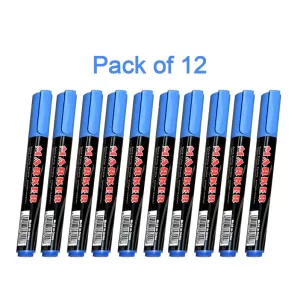 Blue Permanent Markers For White Board Pack Of 12