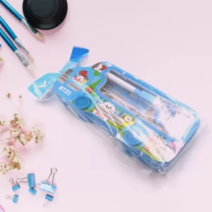 Kids Bus Shape Compass Box  Girls Pencil Box with Wheels And String  Stationery Organizer
