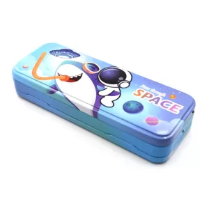 Metal Pencil Box Pencil Case Double Compartment For Kids