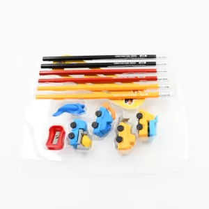 Pencil And Eraser Set Construction Truck Theme