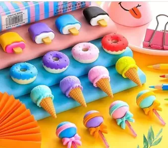 Cone Donut Lolipop Ice Cream Eraser For Girls And Boys