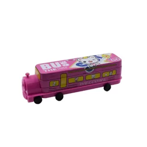 Magic Bus Compass 2 Layer Metal Pencil Case with Movable Wheels