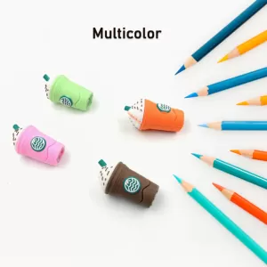 3d Cute Coffee And Ice Cream Shape Sharpener Rotary Manual Pencil Sharpener For Kids