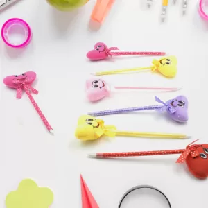 Cute Cartoon And Heart Design Writing Pen  Ball Pen For Wedding And Events 12 Pcs Set