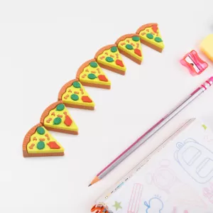 3d Pizza Slices Eraser  Fast Food Lover Stationery Kit 7 Pcs