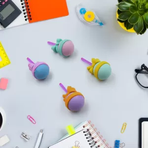 3D Fancy And Stylish Colorful Erasers with Plastic Case