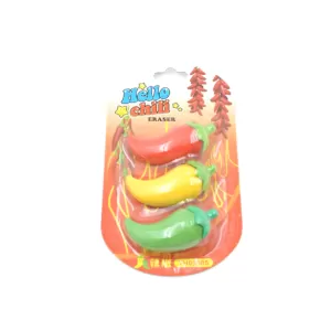 3D Fancy Chili Shape Erasers Set