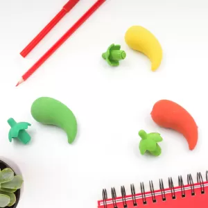 3D Fancy Chili Shape Erasers Set
