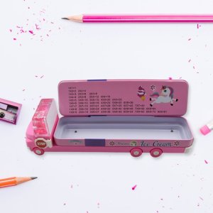 Magic Truck Compass Pencil Case with Movable Wheels