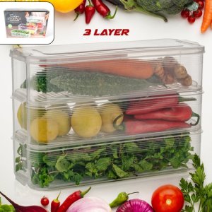 3 Fridge Storage Container Organizer With Lid Pack Of 3