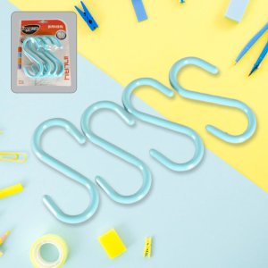 Plastic S Shaped Hook Hanger for Kitchen & Bathroom 4 pcs
