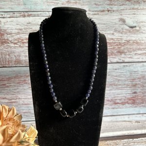 Mysterious Black Agate Necklace-Handmade Jewelry