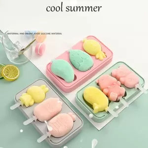 Silicone Popsicle Molds Reusable Ice Cream Molds with Sticks and Lids