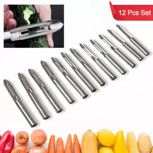 Stainless Steel Peeler with Handle  Vegetable Potato Carrot  Kitchen Accessories 12 PCS Set