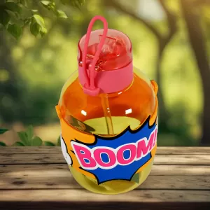 Cute Plastic Water Bottle with Adjustable Strap   Potable Drinking Cup for Kids