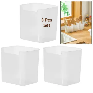 Clear Plastic Organizer Storage 3Pcs Set