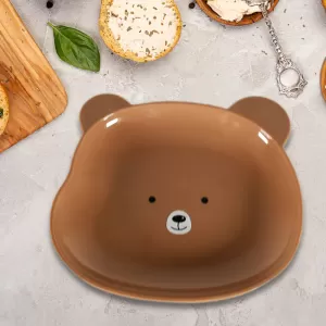 Cartoon Bear Snack Plate Durable Serving
