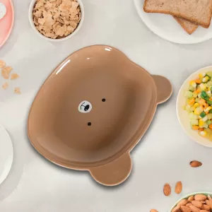 Cartoon Bear Snack Plate Durable Serving