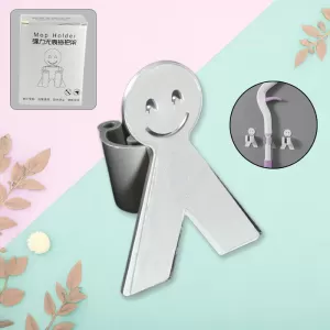 Smile Face Wall Mounted Brush And Broom Organize Holder