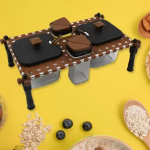 Miracle Plastic Rajwadi Style Spice And Pickle Jar Set