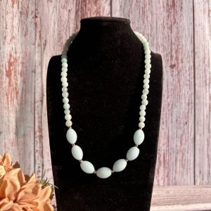 Pastel Blue Agate Necklace-Handmade Jewelry