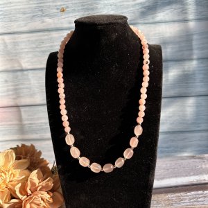 Elegant Pink Agate Necklace- Handmade Jewelry