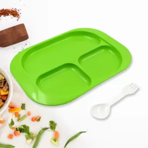 Plastic Food Plates 3 Compartment Square Plate