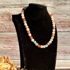 Trendy Pastel Agate Necklace-Handmade Jewelry